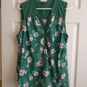 Sleeveless floral blouse